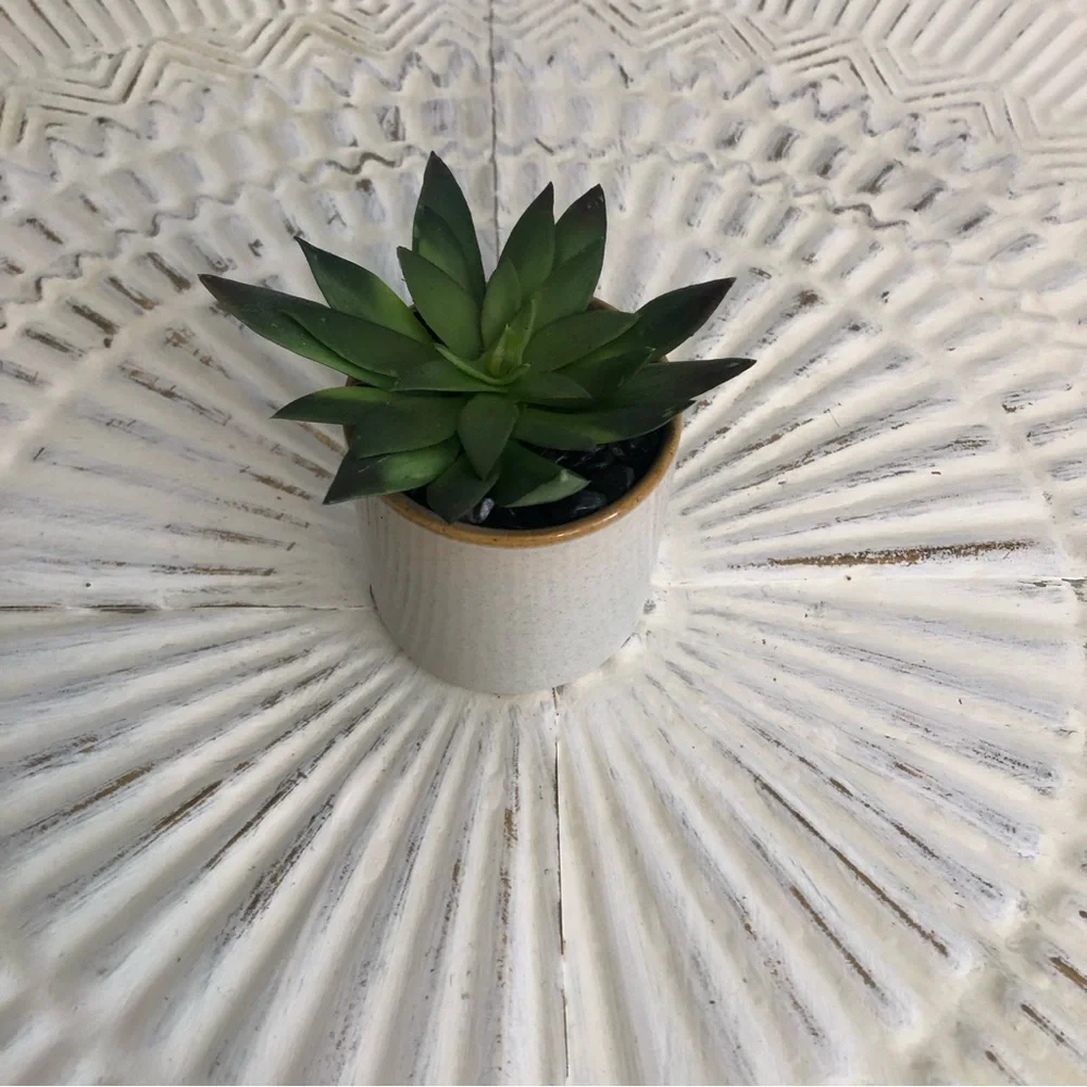 Mini Potted Faux Succulent - Small Artificial Succulent in Ceramic Pot